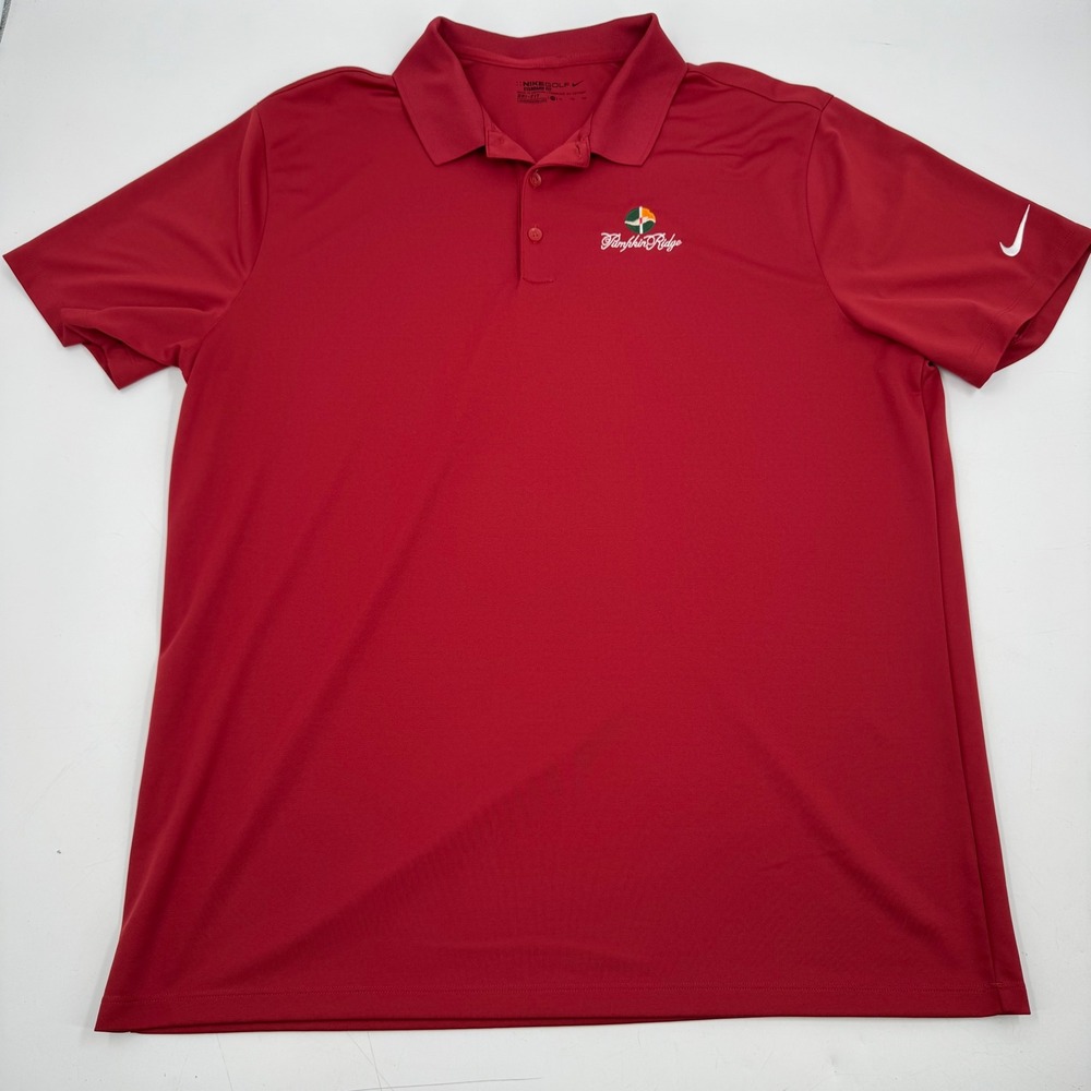 Nike Golf Red Dri-FIT Standard Fit Polo Shirt Pumpkin Ridge Golf‎ Club Mens XL